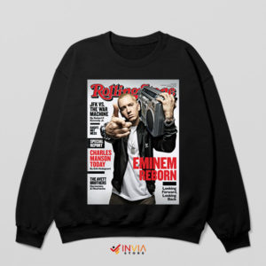 Rap Icon Cover Art Eminem Reborn Black Sweatshirt