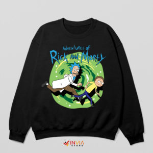 Rick and Morty Tintin's Multiverse Black Sweatshirt