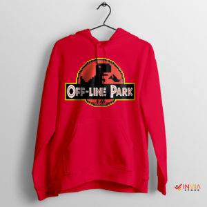 Roar and Reboot Dino Offline Internet Red Hoodie