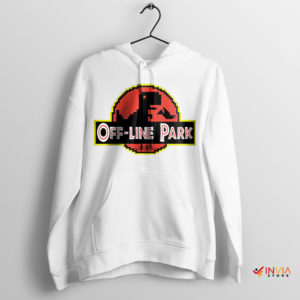 Roar and Reboot Dino Offline Internet White Hoodie