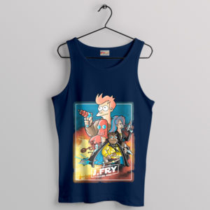 Robotic Rebel Futurama Wars Navy Tank Top