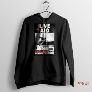 Rock Legends Unite Live Aid 1985 Black Hoodie