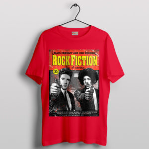 Rock 'n' Roll Pulp Fiction Elvis and Hendrix Red T-Shirt