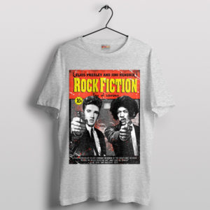 Rock 'n' Roll Pulp Fiction Elvis and Hendrix Sport Grey T-Shirt