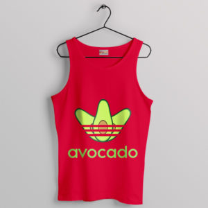 Run for Guac Avocado Three Stripes Red Tank Top