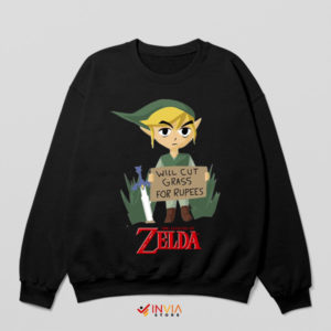 Rupee Harvesting Hero Link Zelda Black Sweatshirt