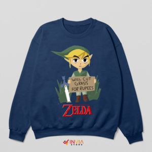 Rupee Harvesting Hero Link Zelda Navy Sweatshirt