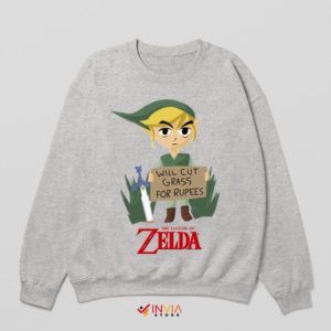 Rupee Harvesting Hero Link Zelda Sport Grey Sweatshirt