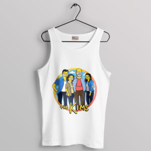 Simpsonized Family Kim's Convenience White Tank Top