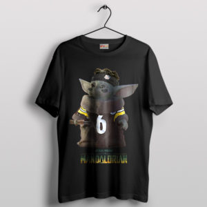 Sixburgh Force Awakens Baby Yoda Steelers Black T-Shirt