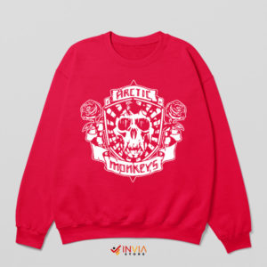 Skull Notes Arctic Monkeys Fan Art Red Sweatshirt