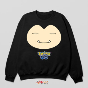 Sleepy Snorlax Cute Expression Black Sweatshirt