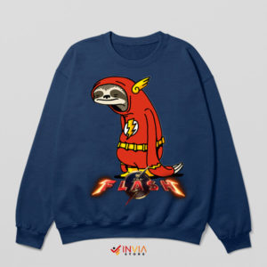 Sloth Takes on The Flash Superhero Navy Sweatshirt