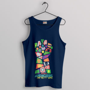 Snap Couture Infinity Gauntlet Art Navy Tank Top