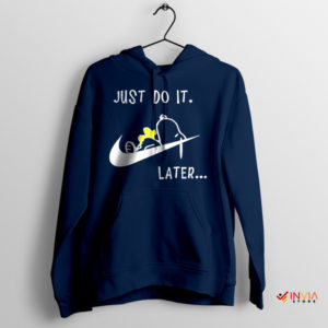 Snoopy's Motto Just Do It Later Nike Navy Hoodie