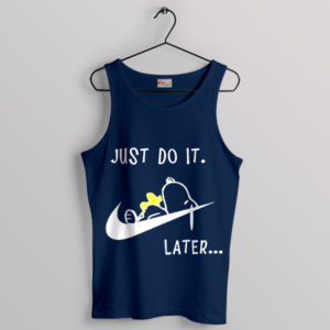 Snoopy's Relaxation Just Do It Later Navy Tank Top