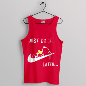 Snoopy's Relaxation Just Do It Later Red Tank Top