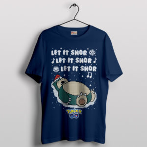 Snooze Season Snorlax Ugly Christmas Navy T-Shirt