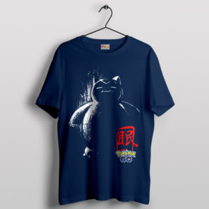 Snooze Shiny Snorlax Japanese Navy T-Shirt
