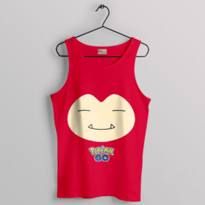 Snooze and Smile Cute Snorlax Face Red Tank Top