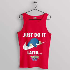Snoozing with Style Snorlax Sleep Red Tank Top