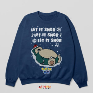Snorlax Winter Nap Ugly Christmas Navy Sweatshirt