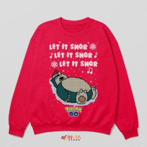 Snorlax Winter Nap Ugly Christmas Red Sweatshirt