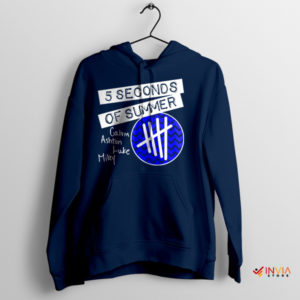 Soundwaves of 5SOS Youngblood Navy Hoodie