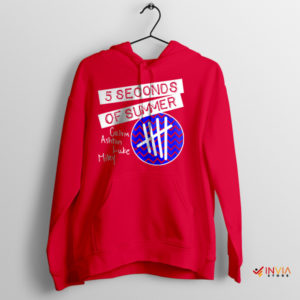 Soundwaves of 5SOS Youngblood Red Hoodie