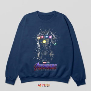 Splashing Infinity Gauntlet Thanos Navy Sweatshirt