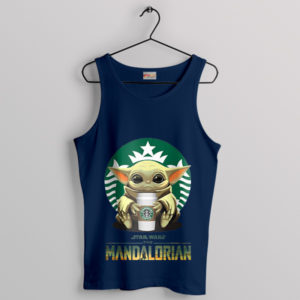 Star Wars Grogu Coffee Couture Navy Tank Top
