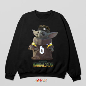 Steelers Galaxy Guardian Baby Yoda Black Sweatshirt