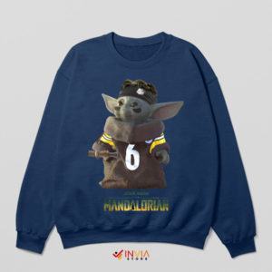 Steelers Galaxy Guardian Baby Yoda Navy Sweatshirt