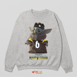 Steelers Galaxy Guardian Baby Yoda Sport Grey Sweatshirt