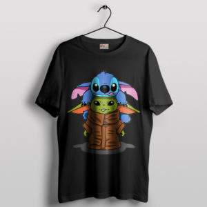 Stitch And Grogu Adventures in Space Black T-Shirt