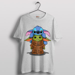 Stitch And Grogu Adventures in Space Sport Grey T-Shirt