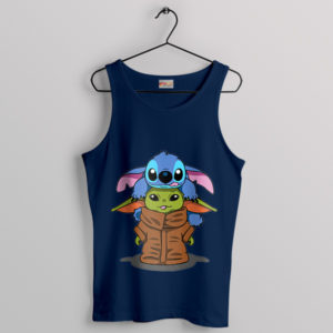 Stitch and Baby Yoda Space Odyssey Navy Tank Top