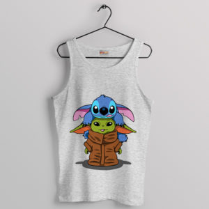 Stitch and Baby Yoda Space Odyssey Sport Grey Tank Top