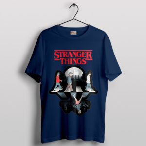 Stranger Abbey Road The Upside Down Navy T-Shirt