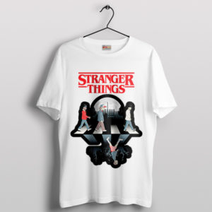 Stranger Abbey Road The Upside Down White T-Shirt