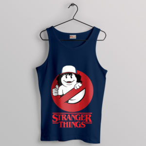 Stranger Things Style Dustin Ghostbusters Navy Tank Top