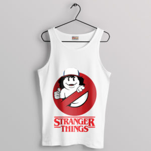 Stranger Things Style Dustin Ghostbusters White Tank Top