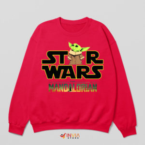 Strong with This One Baby Yoda Red Sweatshirt