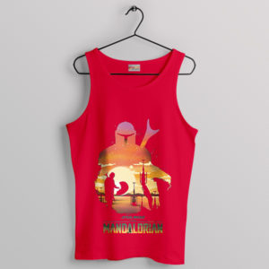 Tatooine Twilight Mandalorian Sunset Red Tank Top