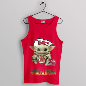 The Force of KC Chiefs Baby Yoda Red Tank Top