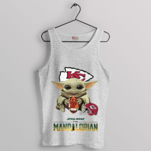 The Force of KC Chiefs Baby Yoda Sport Grey Tank Top