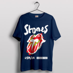 The Stones Tongue No Filter Tour Navy T-Shirt