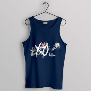 The Weeknd Fog XO Overdose Navy Tank Top