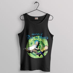 Tintin's Adventure with Rick Morty Black Tank Top