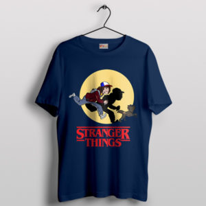 Tintin's Upside Down Dustin Stranger Things Navy T-Shirt